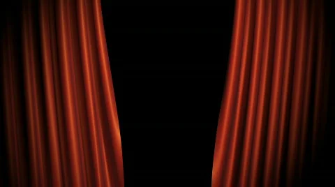 Red/blue Curtains Opening. Includes Alpha. Stock Footage 828271
