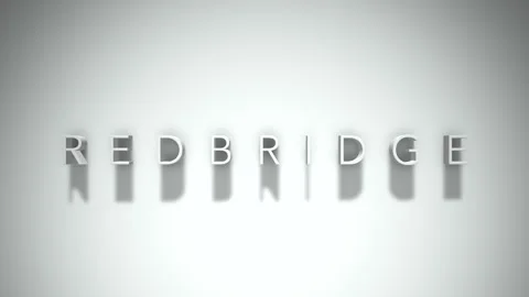 Redbridge 3D title animation with shadows on a white background Video stock 296001995
