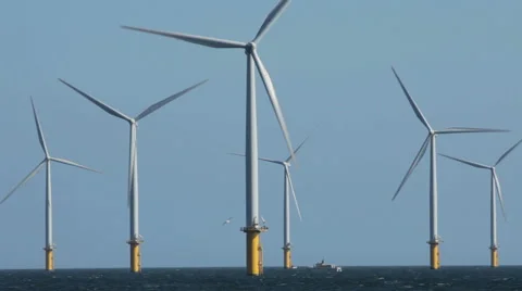 Redcar Wind Farm, Teesside Video stock 42055044