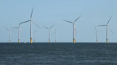 Redcar Wind Farm, Teesside Video stock 42057236