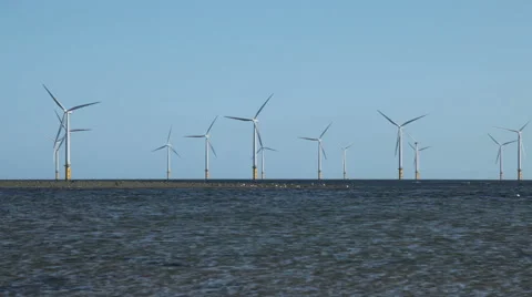 Redcar Wind Farm, Teesside Video stock 42062438
