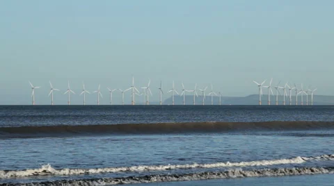 Redcar Wind Farm, Teesside Video stock 45966365