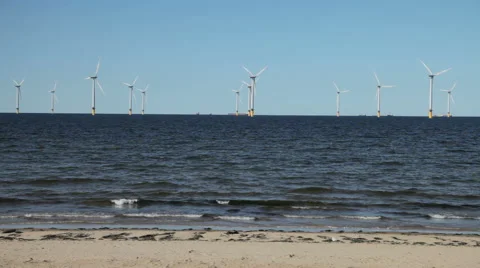 Redcar Wind Farm, Teesside Video stock 54773345
