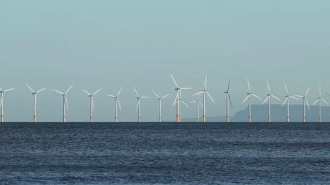 Redcar Wind Farm, Teesside Video stock 74019172