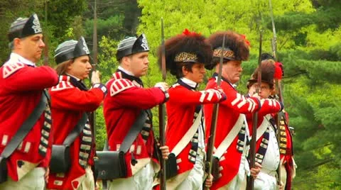 Redcoats with Fastened Bayonets Video stock 12161532