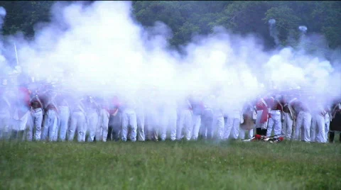 Redcoats fire muskets Stock Footage