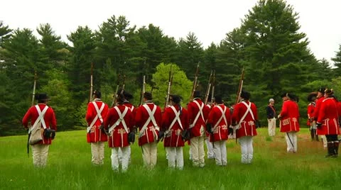 Redcoats in Formation Stock Footage 12161489