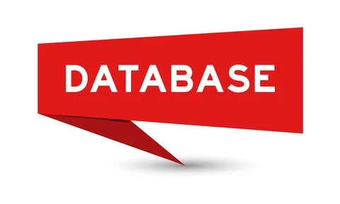 Redcolor speech banner with word database on white background Stock Illustration