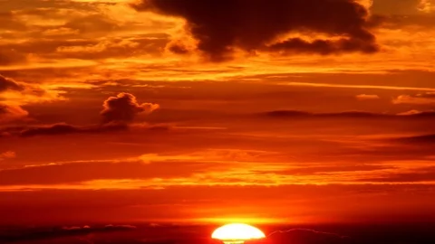 Reddish black clouds flying due to sunset red color view. Stock Footage 108662802
