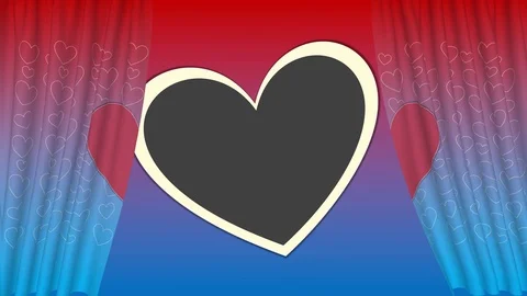 Reddish-bluish tinted Message motion curtain card of empty gray board Stock Footage 102851800