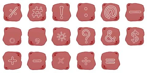 A Reddish Brown Stone of Mathematical and Computer Symbol 스톡 일러스트