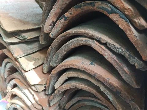 Reddish clay tiles Stock Photos