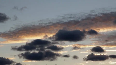 Reddish Cloud formation during sunset, with pan. Stock Footage 34134650