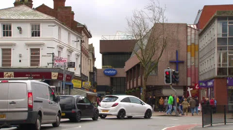 Redditch Town Centre Stock Footage 23801875