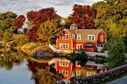 Redds Pond in the fall Foto stock