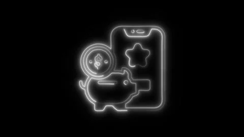 Redeem Points Outline Icon in HD Video Neon Animation Stock Footage 304552276