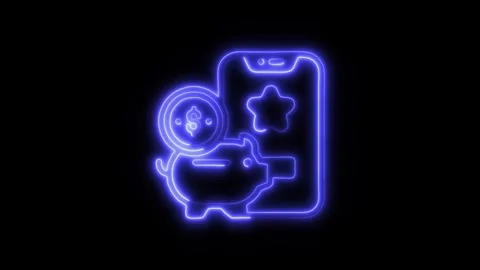 Redeem Points Outline Icon in HD Video Neon Animation 스톡 동영상 304552278