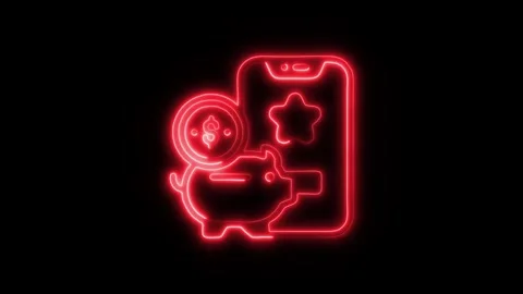 Redeem Points Outline Icon in HD Video Neon Animation Stock-Footage 304552284