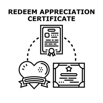 Redeeming appreciation certificate for recognition and reward Stock Illustration