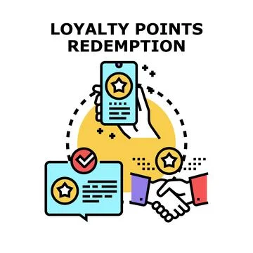 Redeeming loyalty points for customer reward program Stock Illustration