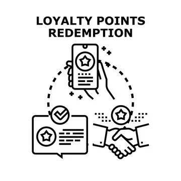 Redeeming loyalty points for customer reward program Stock Illustration