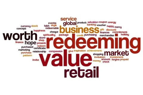 Redeeming value word cloud 스톡 일러스트