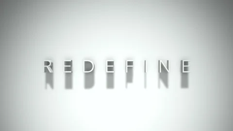 Redefine 3D title animation with shadows on a white background 스톡 동영상 297515214