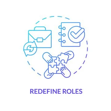Redefine roles blue gradient concept icon Illustrazione stock
