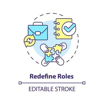 Redefine roles multi color concept icon Illustrazione stock