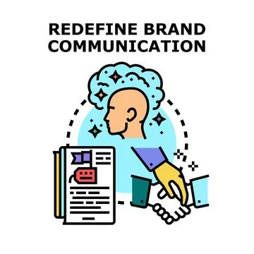 Redefining brand communication strategy and effective marketing Stock Illustration