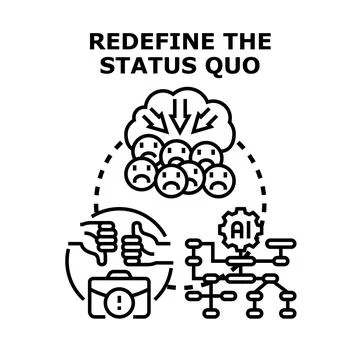 Redefining status quo with artificial intelligence concept Stock Illustration