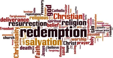 Redemption word cloud Stock Illustration