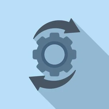 Redesign gear icon flat vector. Web ui Stock Illustration