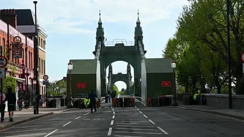 Redesign of Hammersmith Bridge, London, United Kingdom Stock Footage 307377553