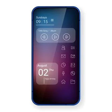 Redesign home screen user interface smartphone theme Stock Illustration