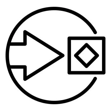 Redesign process icon, outline style Illustrazione stock