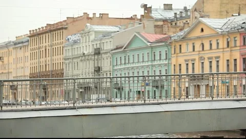Рedestrian walking on the small pedestrian bridge Stock Footage 5163511