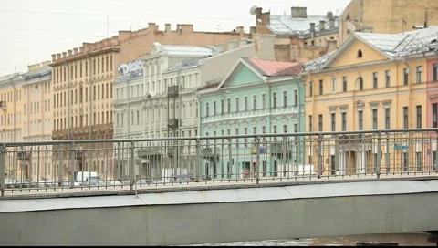 Рedestrian walking on the small pedestrian bridge Stock Footage 5163562