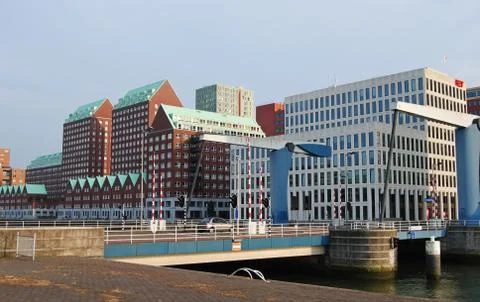 Redeveloped district in Rotterdam. Stock Photos