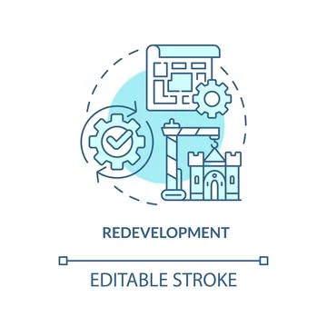 Redevelopment turquoise concept icon Stock-Illustration
