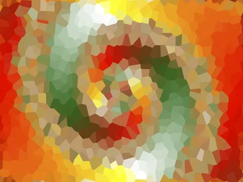 Red,green and orange mosaic pattern for textiles and design, and stained glass. Stock Illustration