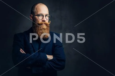 Redhead bearded male in a suit. Stock Photos