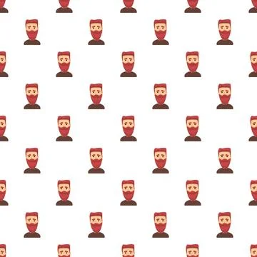 Redhead bearded man avatars seamless endless pattern Stock Illustration