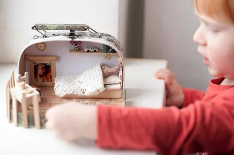 Redhead boy playing Stock Photos