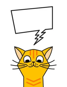 Redhead cat meme with speech bubble. Chat box Stock Illustration