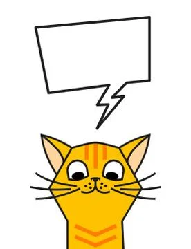 Redhead cat meme with speech bubble. Chat box Stock Illustration