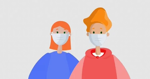Redhead Couple Wearing Protective Face Mask. Safety During Coronavirus Pandemic. Vídeos de archivo 172033690
