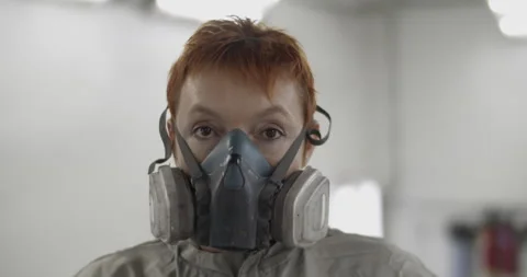 Redhead female painter looking at camera Stock Footage 227169623