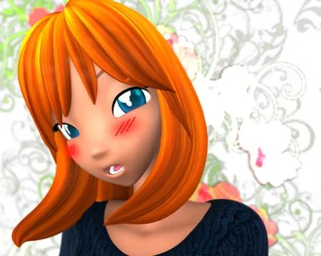 Redhead in Love Stock Illustration