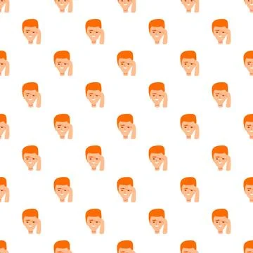 Redhead man avatar character repeating pattern concept Stock Illustration
